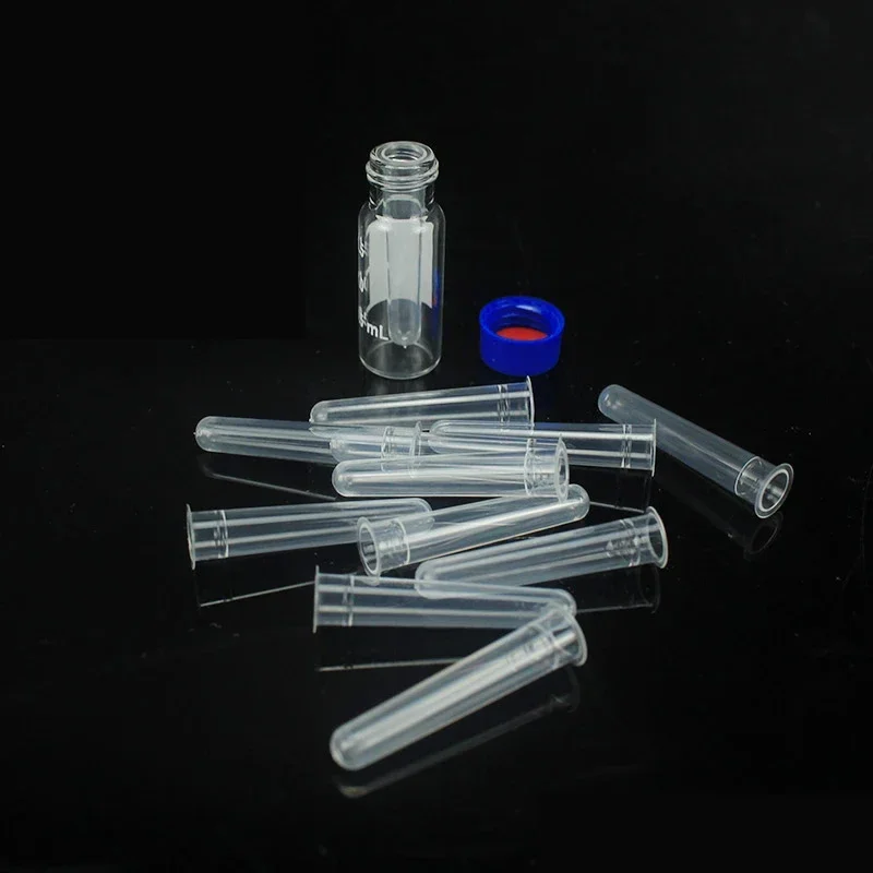 

1000pcs/lot 250ul Plastic round bottom Chromatographic-vial Insert Pipe Inserts for 1.5 ml HPLC vials e