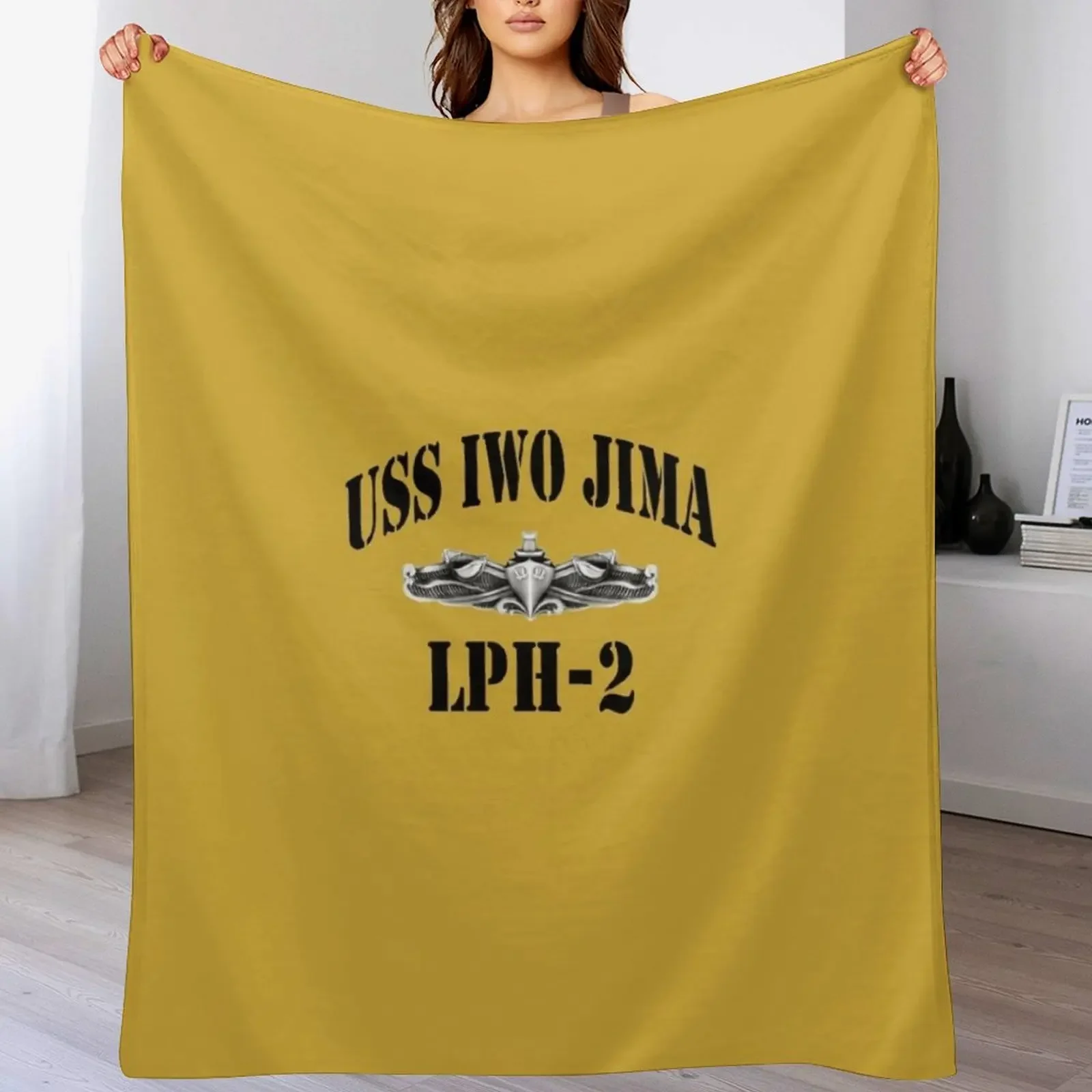 

USS IWO JIMA (LPH-2) SHIP'S STORE Throw Blanket Cozy Throw Blanket Birthday Gift for Him Her