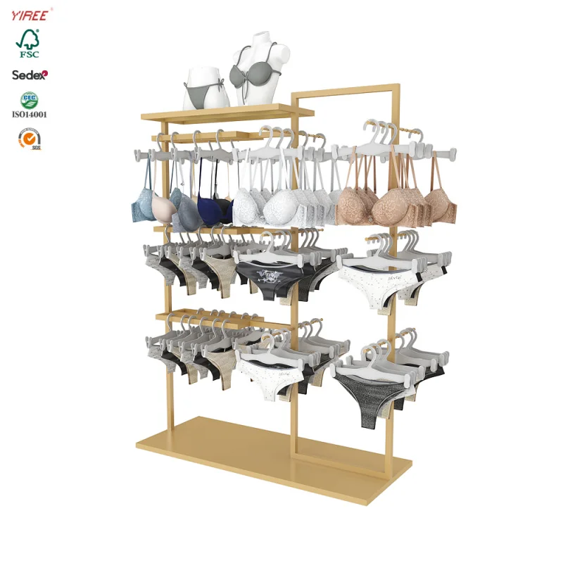 custom.New bra underwear store fixture swimwear shop design metal paint retail lingerie display rack