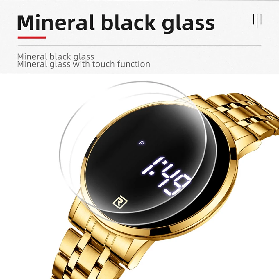 REWARD Quartz Watch for Men Luxury Gold Watch Waterproof Luminous Stainless Steel Business Men\'s Quartz Watch