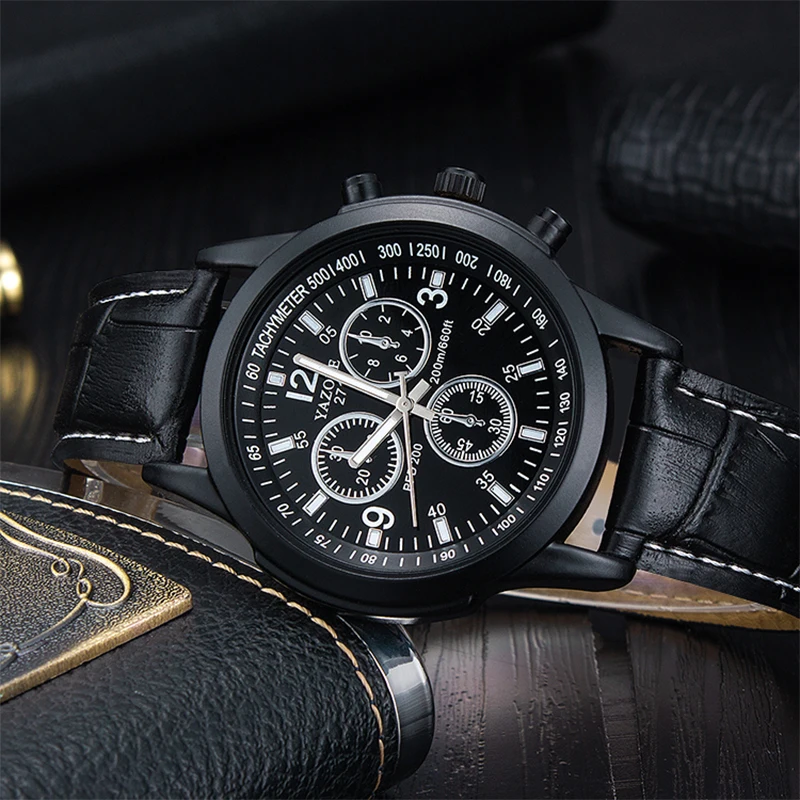 Top Luxury Brand YAZOLE Men Watches Sport Luminous Mens Quartz Watches Military Casual Leather Wristwatch Clock Men reloj hombre