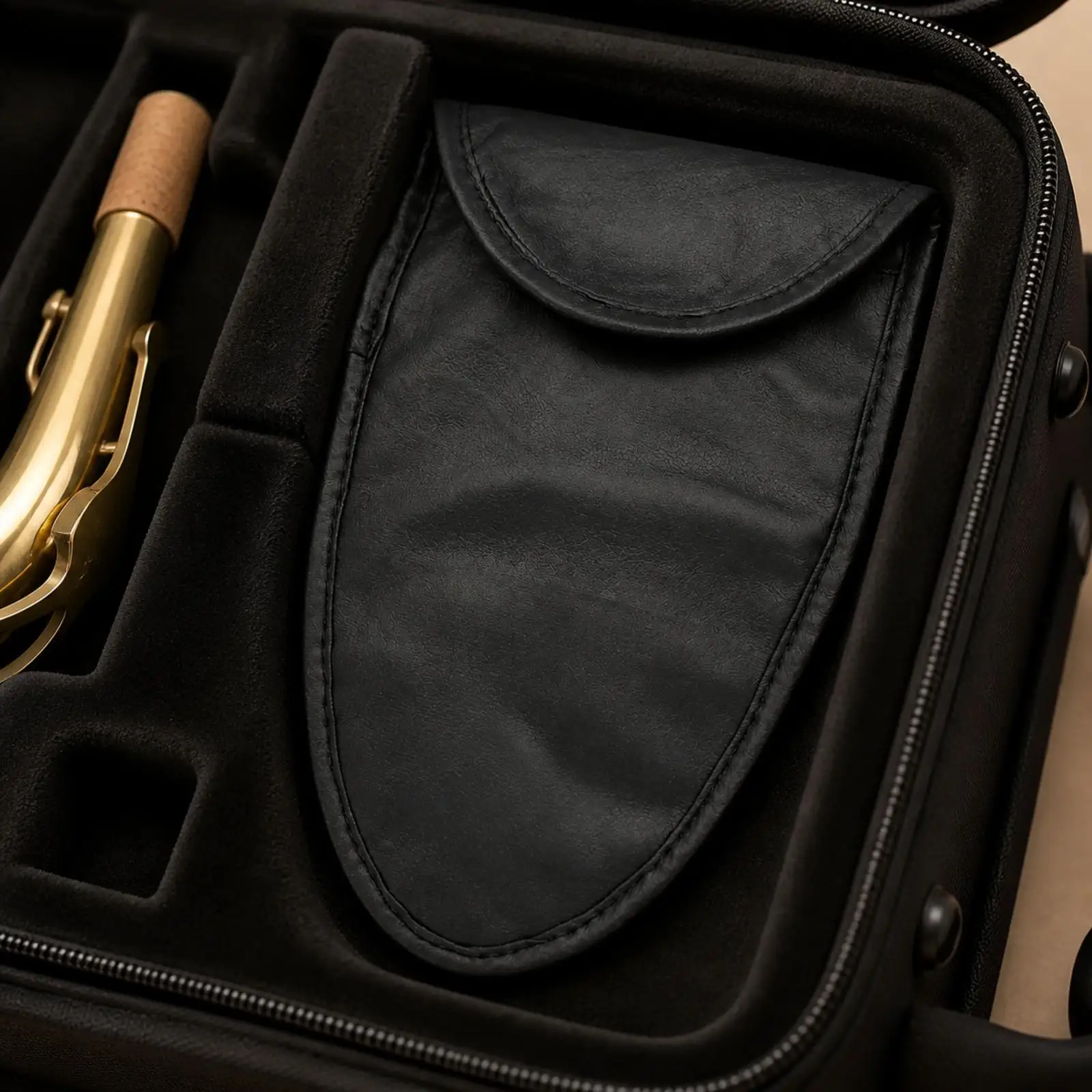 Lightweight Saxophone Neck Storage Bag for Tenor Saxophone Accessory Pouch Protective Cloth Holder with Hook Loop
