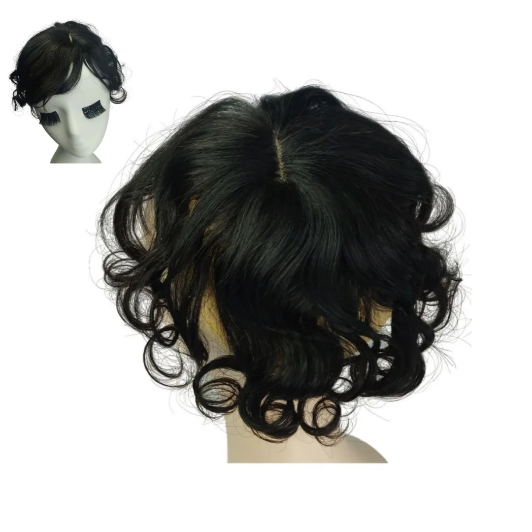 Adornos de cabello humano brasileño ondulado para mujer, extensiones de postizos con Clip de 25cm, aumenta el volumen del cabello para la caída del cabello