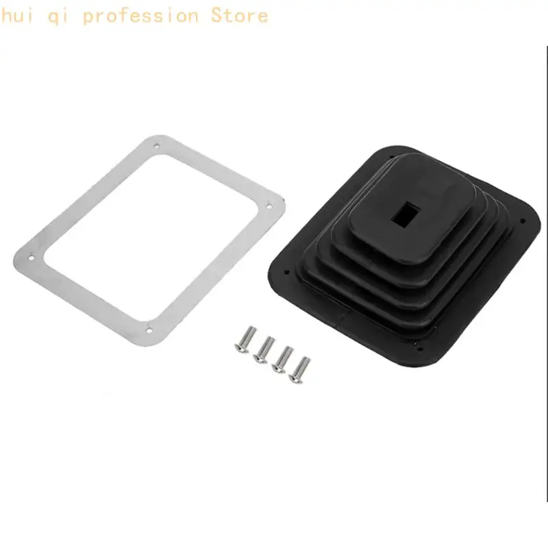 Konsolenöffnungs-Reparaturmanschette für GM350, Schalthebelabdeckung aus schwarzem Gummi mit Montagerahmen und Hardware-Set H8WE – Detail 2