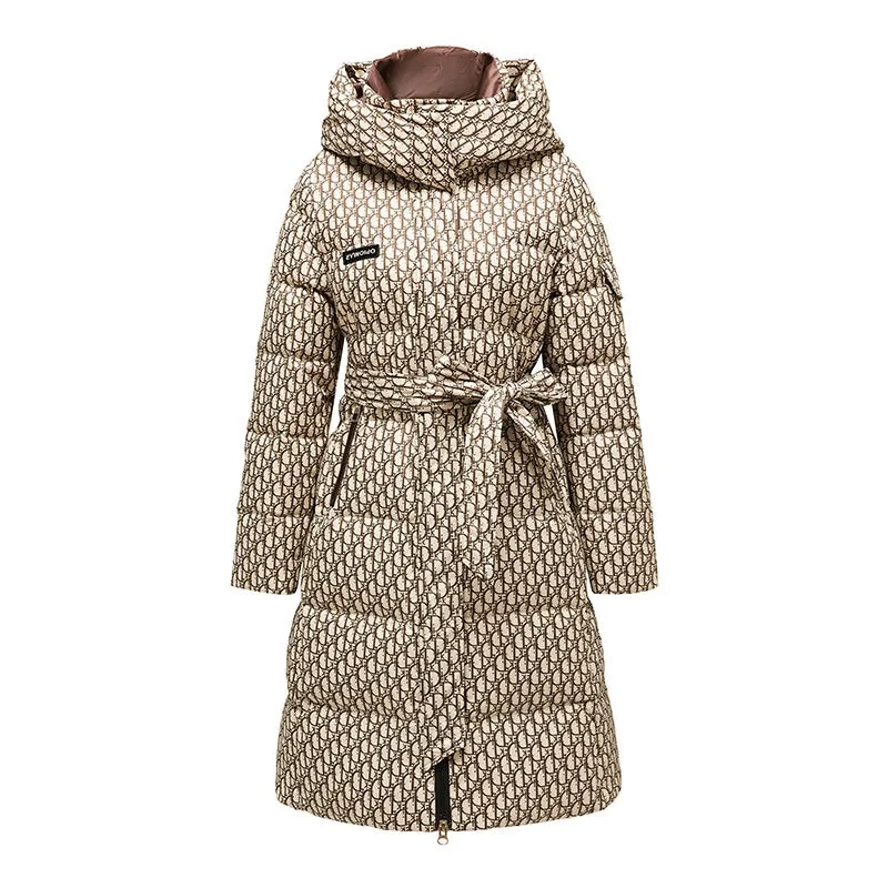 

A New Winter Keep Warm Cotton-padded Jacket for Women A Mid-length High-end and Elegant Thickened Coat That Reaches The Knees