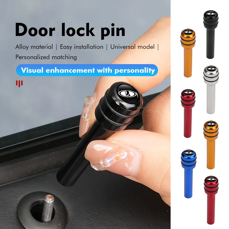 2/4pcs Car Door Lock Knob Pull Pin Aluminum Button Accessories For Lada Vesta Granta Vesta Niva 4X4 Largus Vaz Samara 2110