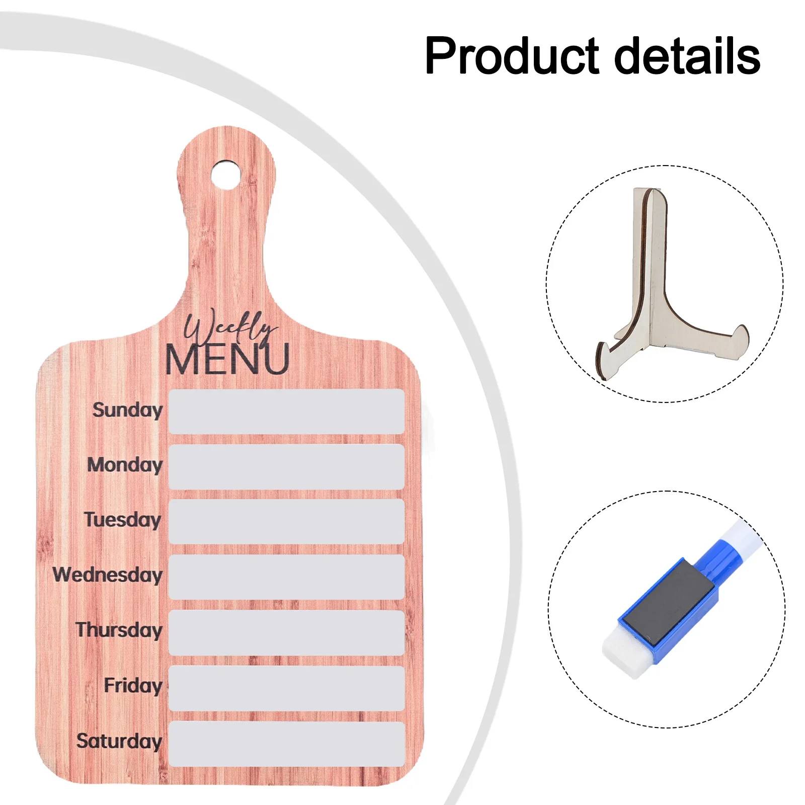 Magnetic Dinner Meal Planner Wood Refrigerator Magnet Save Money And Time Specifications Easy To Write And Clean