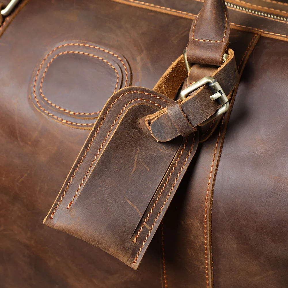 S.WORKER Premium Vollnarbenleder-Reisetasche Echtes Leder Vintage-Stil Große Handgepäcktasche – Detail 15