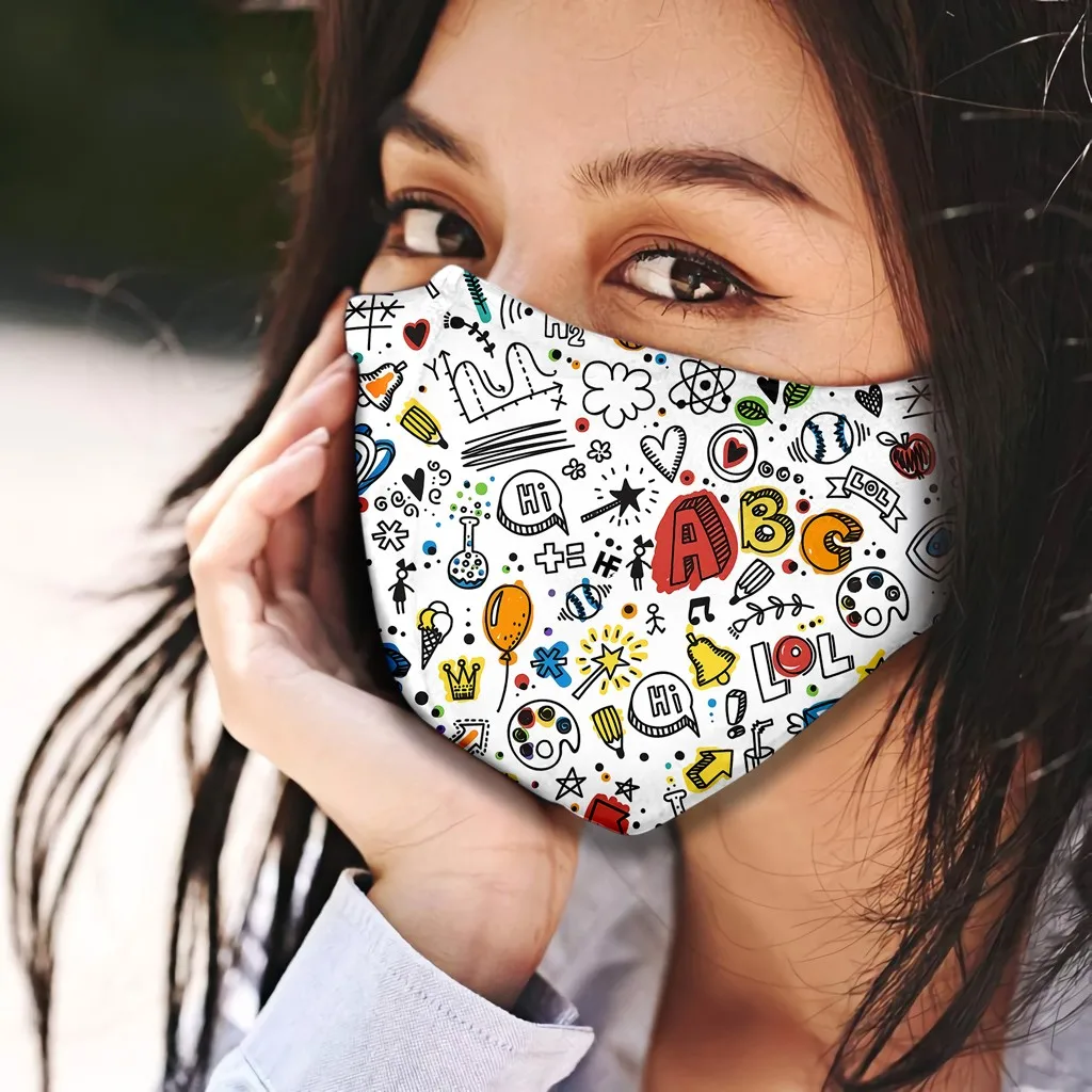 1pc Fashionable Design Sense Graffiti Reusable Mask Adjustable And Washable Reusable Masks For Men And Women Comfort Mask