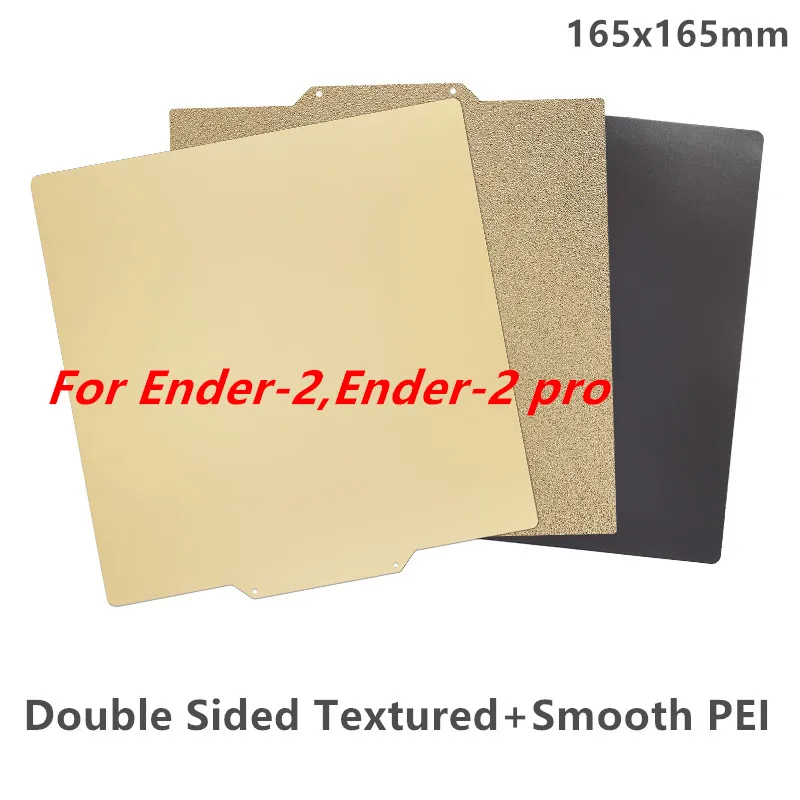 

Build Plate for Ender-2 PEI Sheet 165x165mm Double Side Textured/Smooth PEI Spring Steel Sheet for Ender-2 Pro 3D Printer Parts