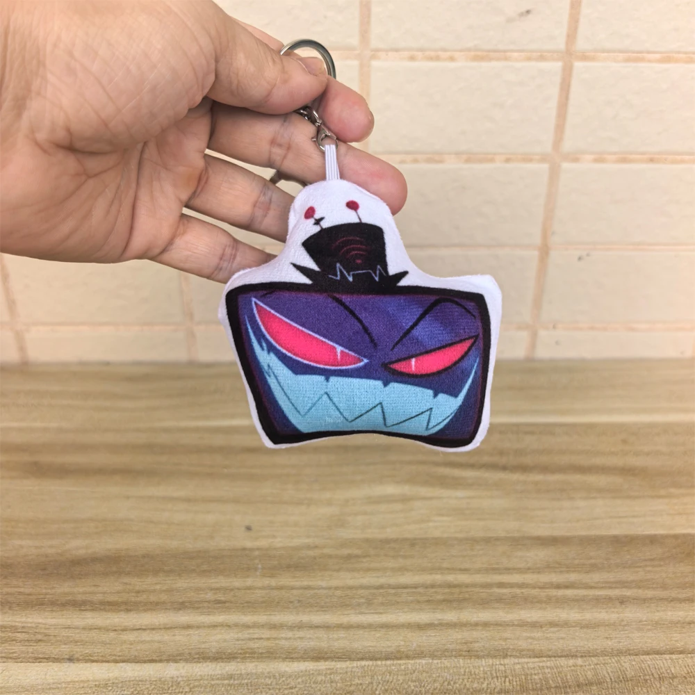10cm Unique Pressing Can Make Sound Hotel Hazbin Character 3V Vox Anime Animation Plush Toys Keychain Plushie Doll Bag Pendant