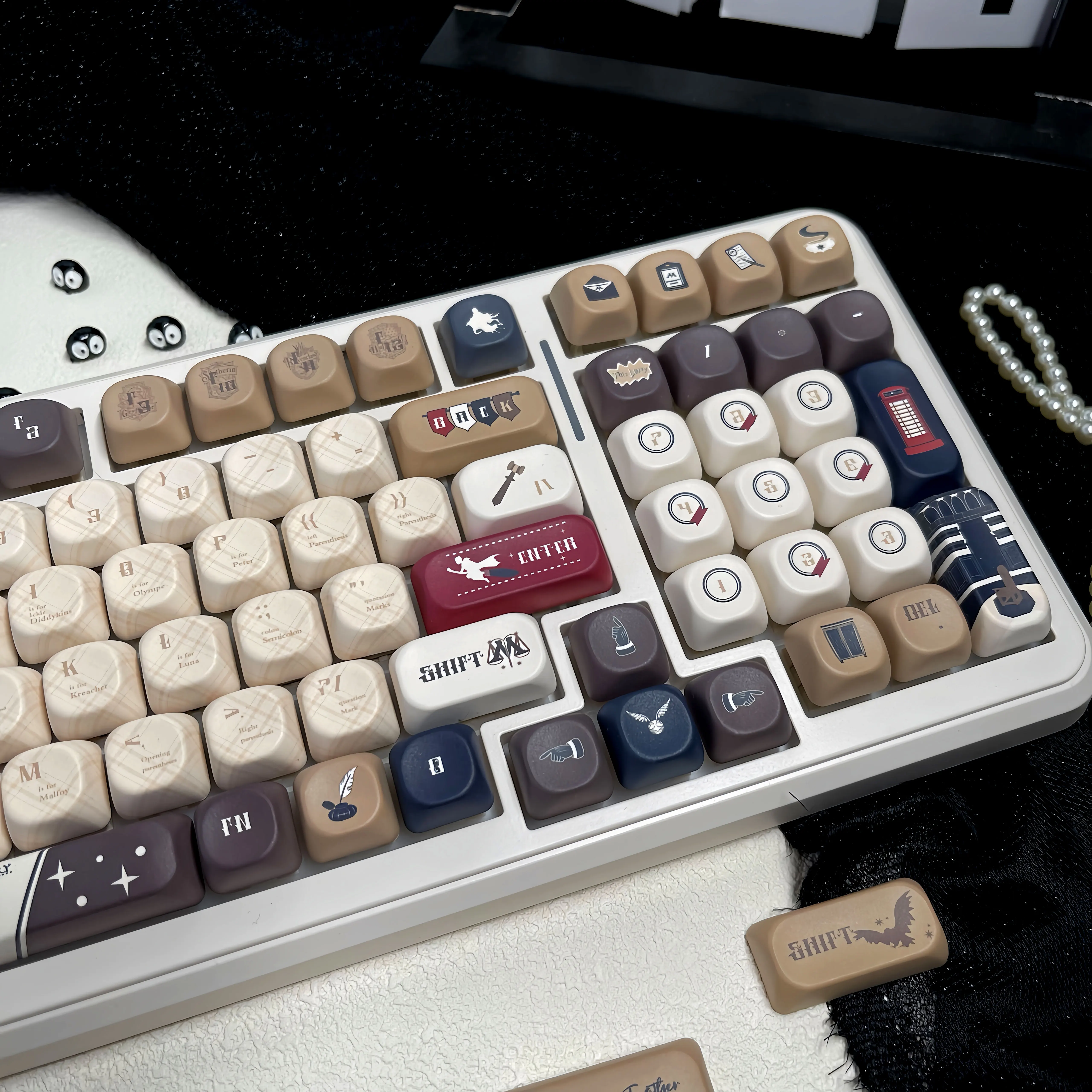 120키 커스텀 MOA 프로파일 귀여운 키캡 염료 승화 PBT 키캡 체리 MX 스위치용 기계식 키보드