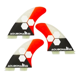 AQUBONA Dual/Twin Tab II G5 Tri Fin Set Surfboard Fins Honeycomb Fiberglass Fins for Surfing with Fin