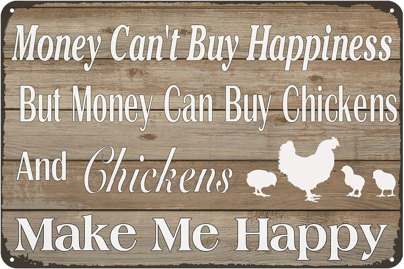 Jacevoo Funny Chicken Coop Sign Money Cant Buy Happiness But Money Can Buy Chickens Tin Sign Vintage Kitchen Barn Coop Wall Deco