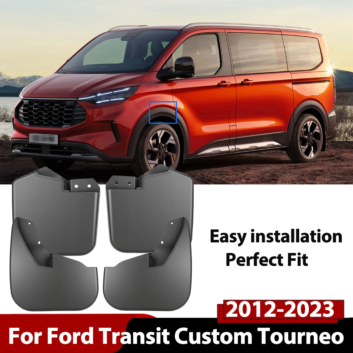 

4PCS Mudguards Mudflaps Fender Splash Guards For Ford Transit Custom Tourneo 2012-2023 Front Rear Anti-Rust Auto Accessories