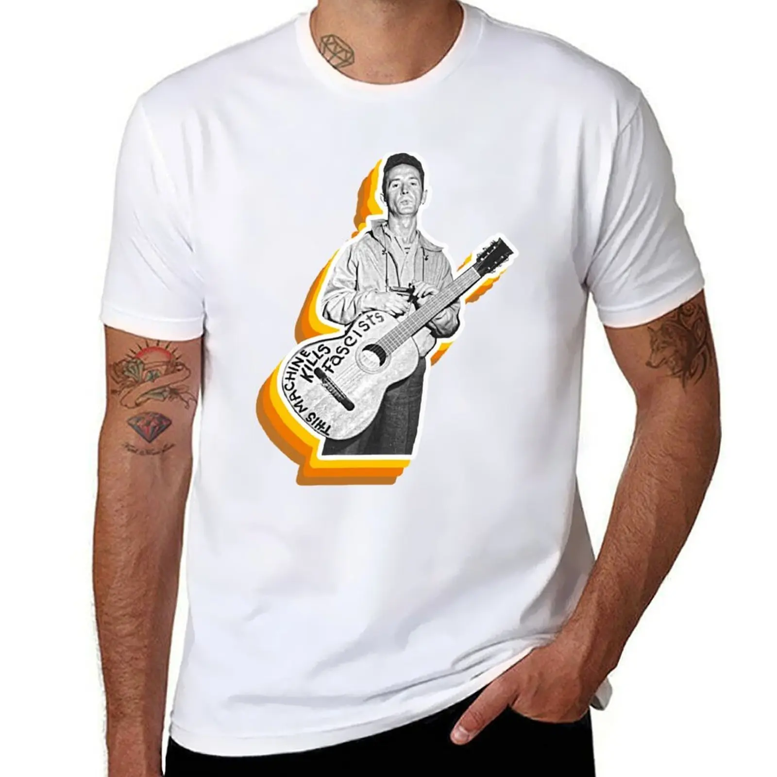

Woody Guthrie Sepia Folk Singer Songwriter Fan Art T-Shirt graphic t shirts for man funny t shirts man T-Shirt