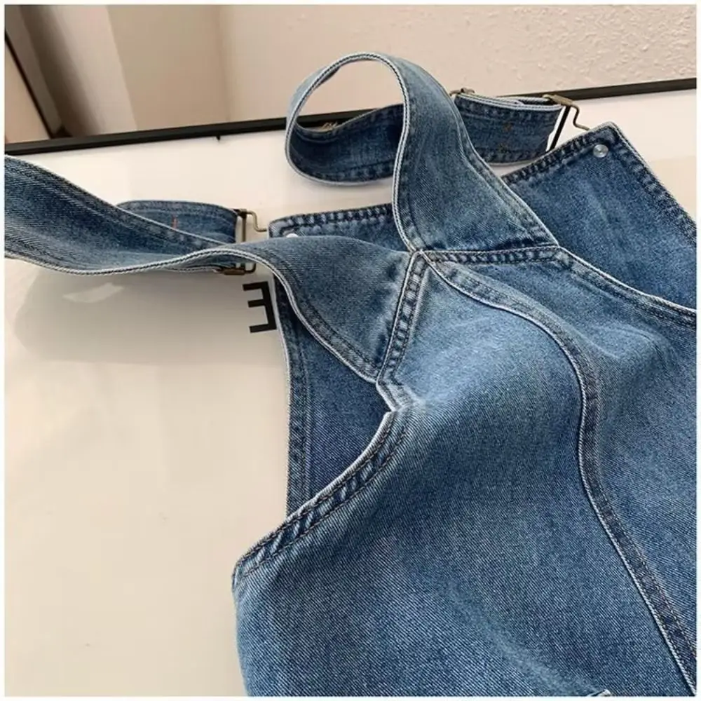 Casual S-5XL Denim Jumpsuit High Waist Tide Denim Overalls Casual Vintage Cowboy Wide Leg Pants Women