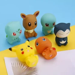 Pokemon Baby Pinching Ring Vinyl Action Figure Pinching Called Cartoon Pikachu Geni Turtle Pokemon Baby Bath Toy Explosion