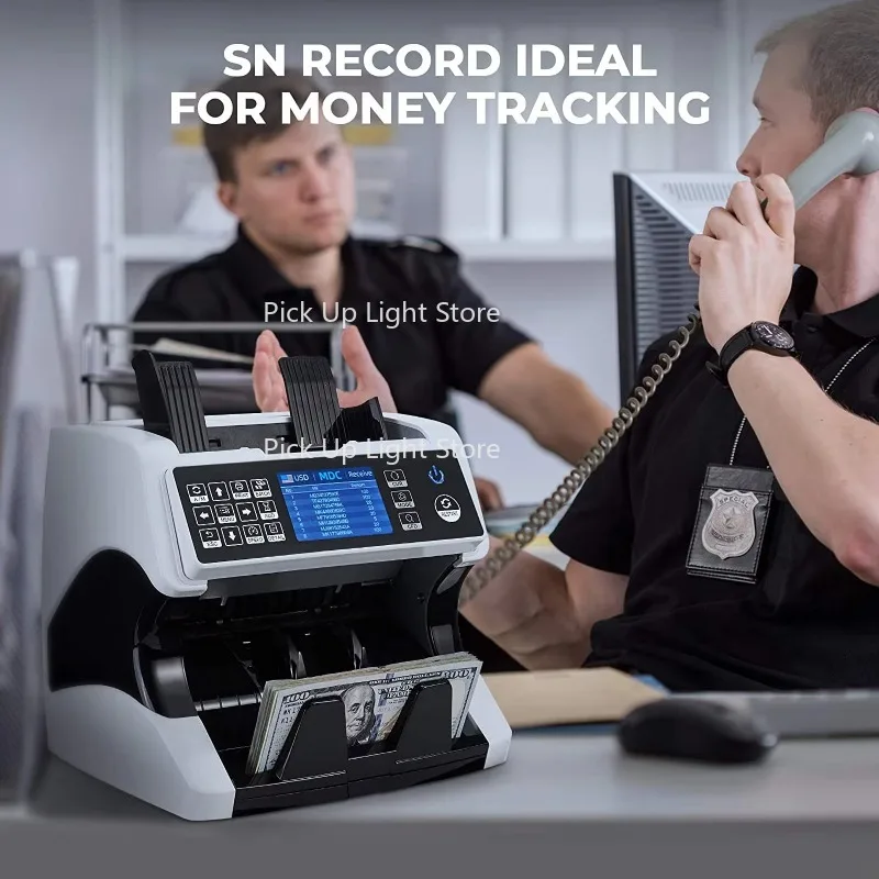 Compteur de factures blanc, affichage TFT, Machine de comptage d'argent, technologie Double CIS, certifié ROHS pour utilisation bancaire, CAD sélectionné