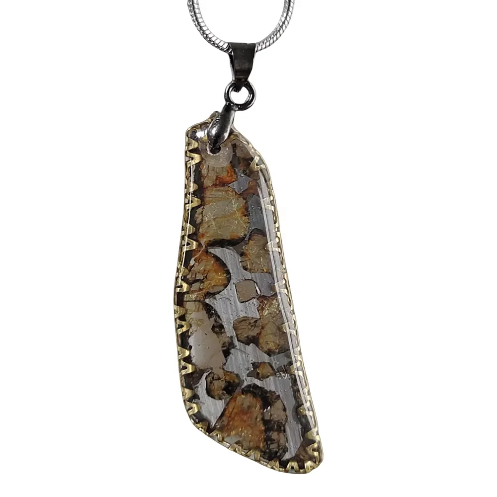 Brenham Olive Meteorite Manual Pendant, Natural Olive Meteorite Necklace Pendant, Specimen Collection, TB231, 3.6g