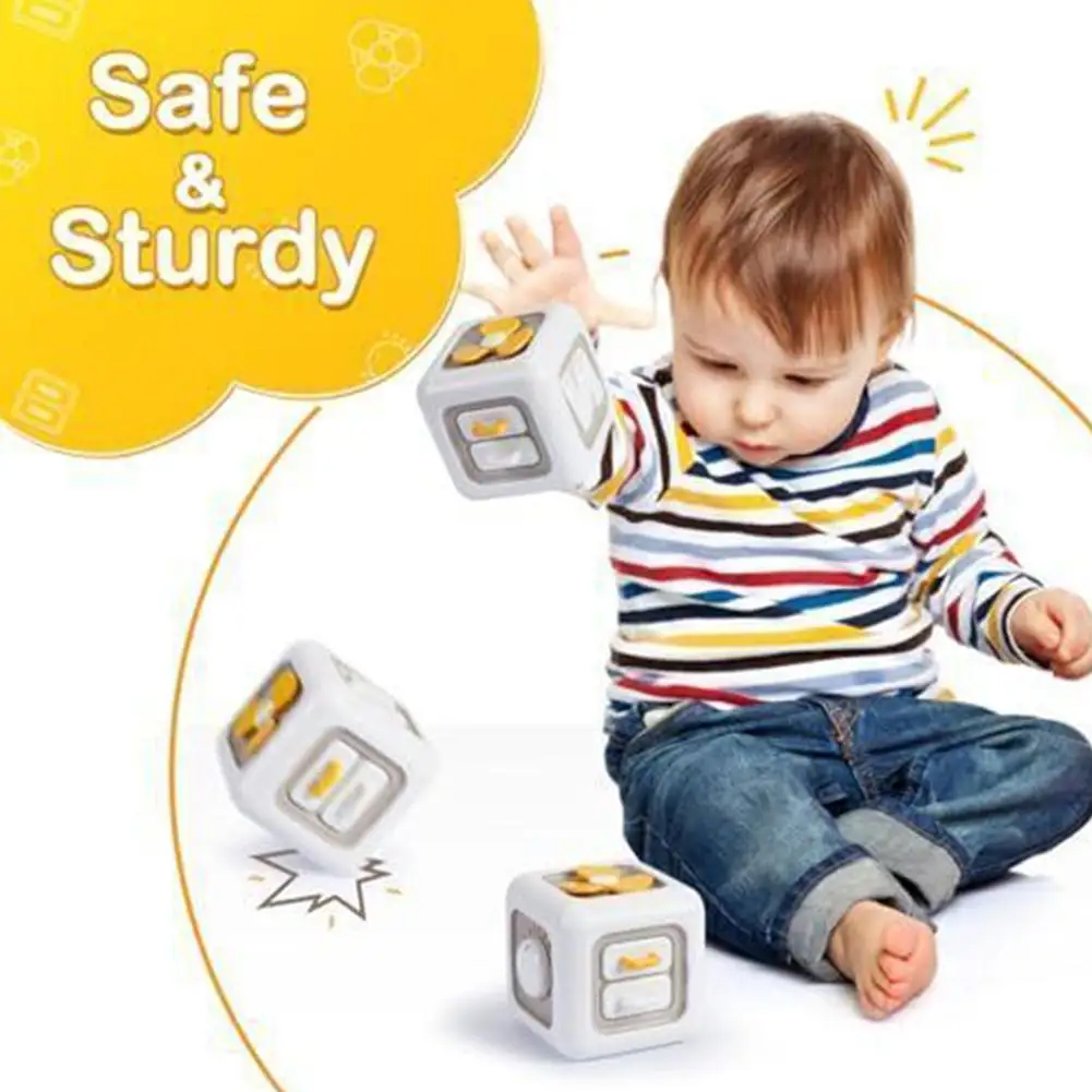 6 In 1 Cube Toys Sensory Busy Board Baby Practice Skills Push Switch Drawer Cube Fidget Educational Toys For Girl Boy T3H8