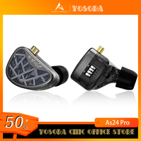Kz As24 Pro Hifi In Ear Wired Earphones 24 Unit Drive Adjustable Earbuds Customized Upgraded Balanced Armature Gaming Earphones
