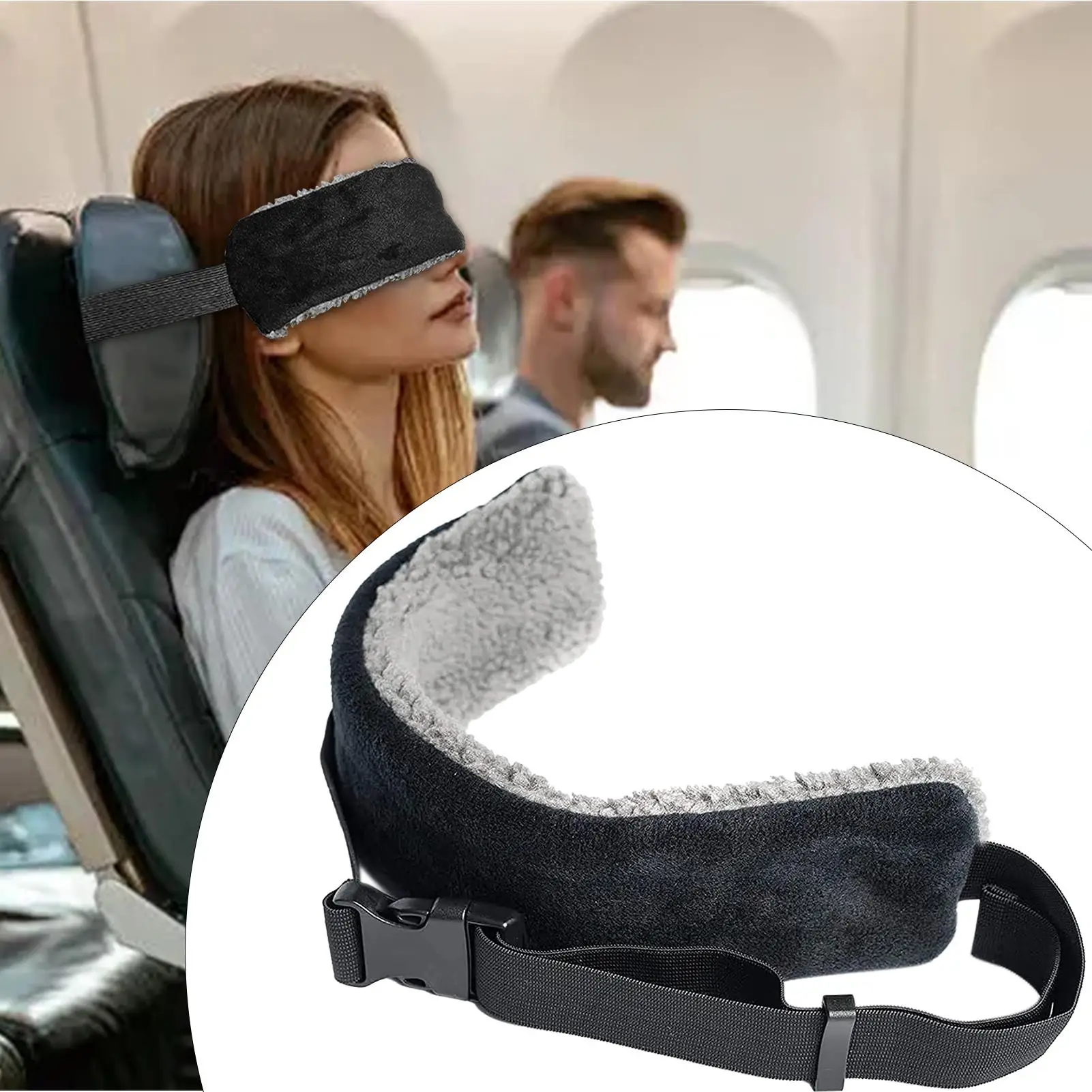 1Pcs Head Support Strap Adjustable Travel Eye Mask Airplanes Neck Support Band Portable Cars Seat Sleep Aid Head Fixed Strap