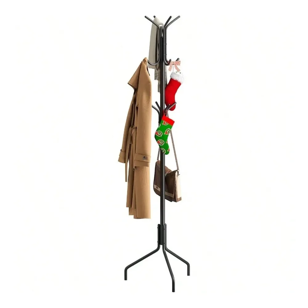 

FILWH Coat Rack Freestanding Coat Tree Standing Coat And Hat Hanger Jacket Organizer Rack Metal18.3 L X 18.3 W X 71.5 H Black