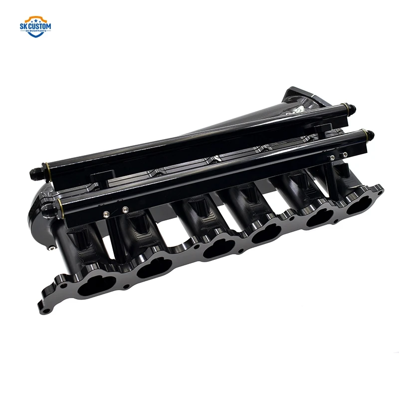 Toyota 1JZ 2JZ GTE 엔진용 맞춤형 12 인젝터 탄소 섬유 + 빌렛 알루미늄 흡기 매니폴드