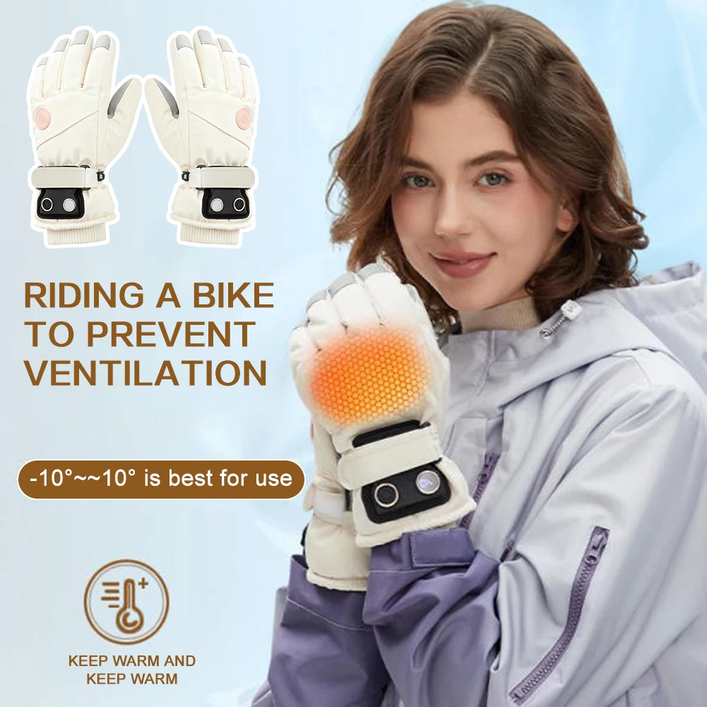 

Ski Thermal Heated Gloves Winter Driving Windproof Waterproof Full Finger Touchscreen Ski Gloves Thermal Glove