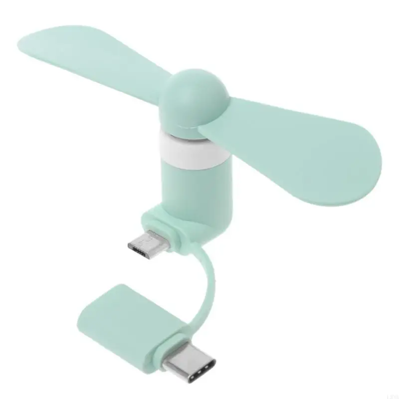 L9NA Portable 2 in 1 Cooler Type-C Hanldheld Cooling Fan Mini USB Fan Cell Phone for android Micro USB Phones