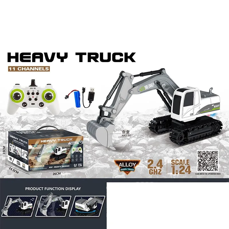 Pelle RC à distance 2.4G, voiture rose, véhicule d'ingénierie en alliage, camion sur chenilles, jouets pour filles et enfants, cadeaux de noël