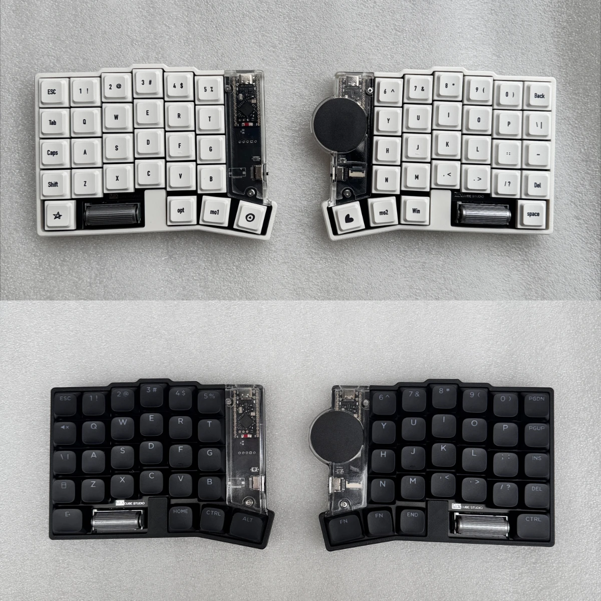 

Беспроводная низкопрофильная раздельная клавиатура с тачпадом Cirque, энкодером, корпусом из алюминия с ЧПУ, горячей заменой переключателей Kailh Choc V2, эргономичная клавиатура ZMK