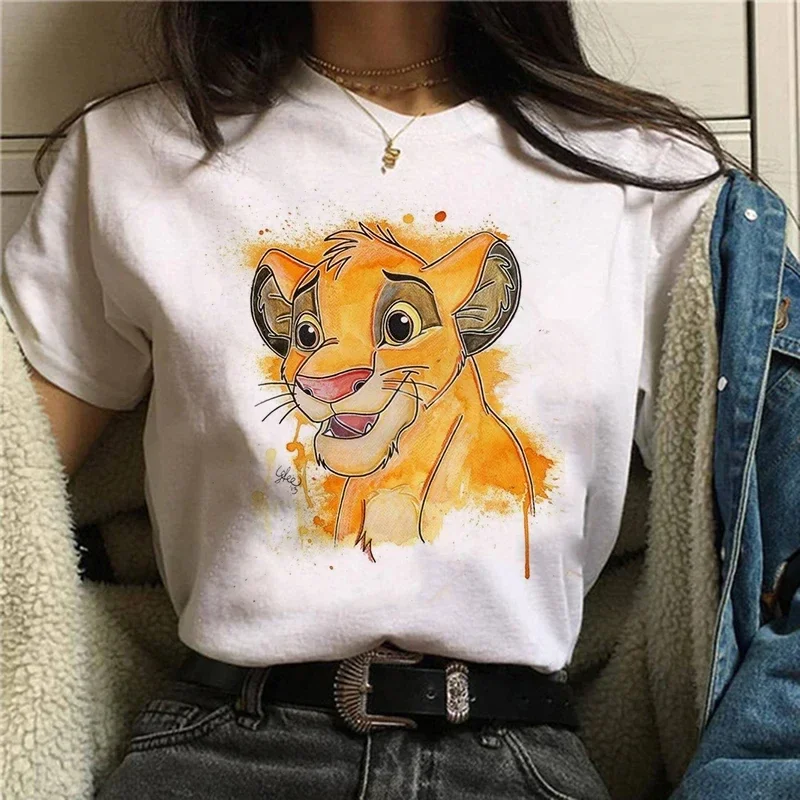 Hakuna Matata Cute Women\'s Y2k T-shirt Harajuku 90s Lion King T-shirt Cartoon T-shirt Pattern Top Women\'s Thirt Shirt Femme