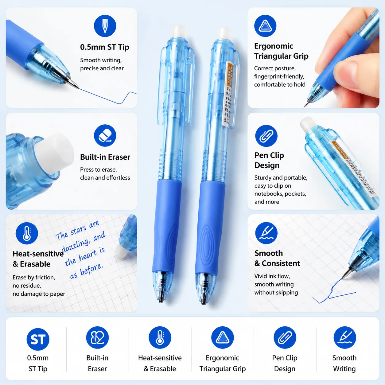 4 Adet Silinebilir Jel Kalem S - Retractable Eraser Pen Click incelemesi ve fiyatı