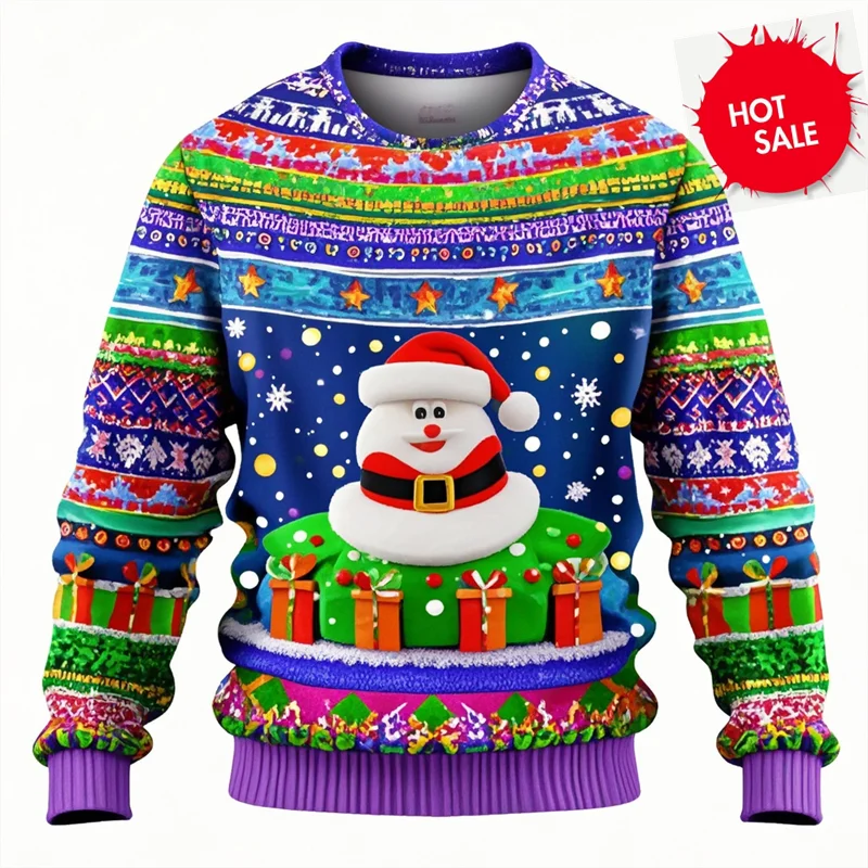 Christmas Sweater Novelty Christmas Sweaters Men And Women 3d Print Pullover New In Hoodies & Sweatshirts Kids Long Sleeve Tops