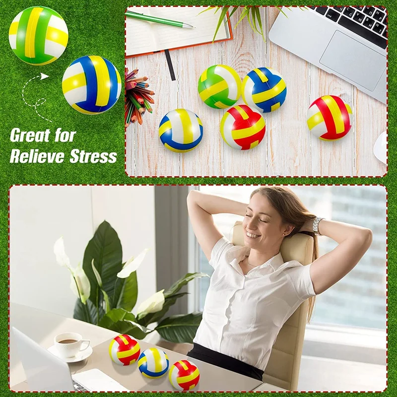 12 stuks Mini Volleybal Stress Ballen Schuim Sport Relief Stressbal Zachte Kleine Volleybal Speelgoed Bal Gift Filler