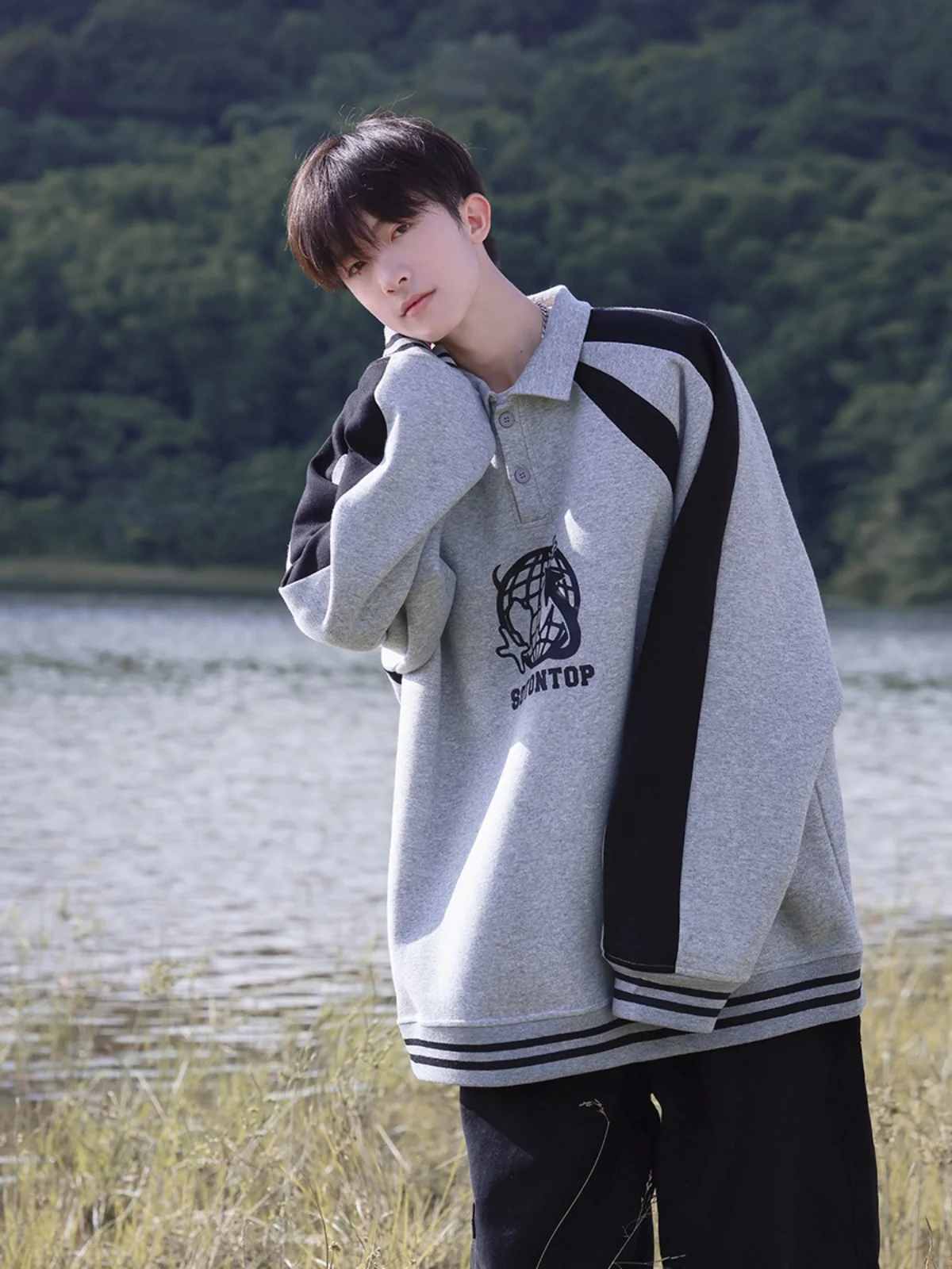 

American Sle Men's Hoodie Casual Loose Fit Spring Autumn Trendy Brand y Sweatirt oulder Sve Insert Outerwear