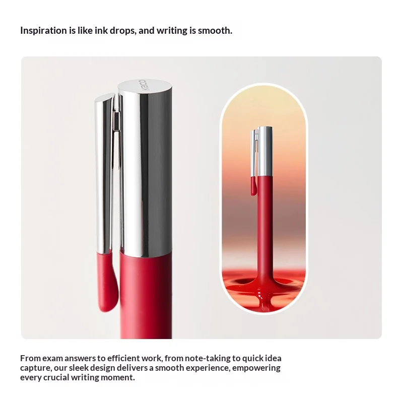 

KACO DIP Metal Gel Pen with Double Bead Head Tip 0.5mm Fine Point Black Ink Large Capacity Office Signature Writing Stationery