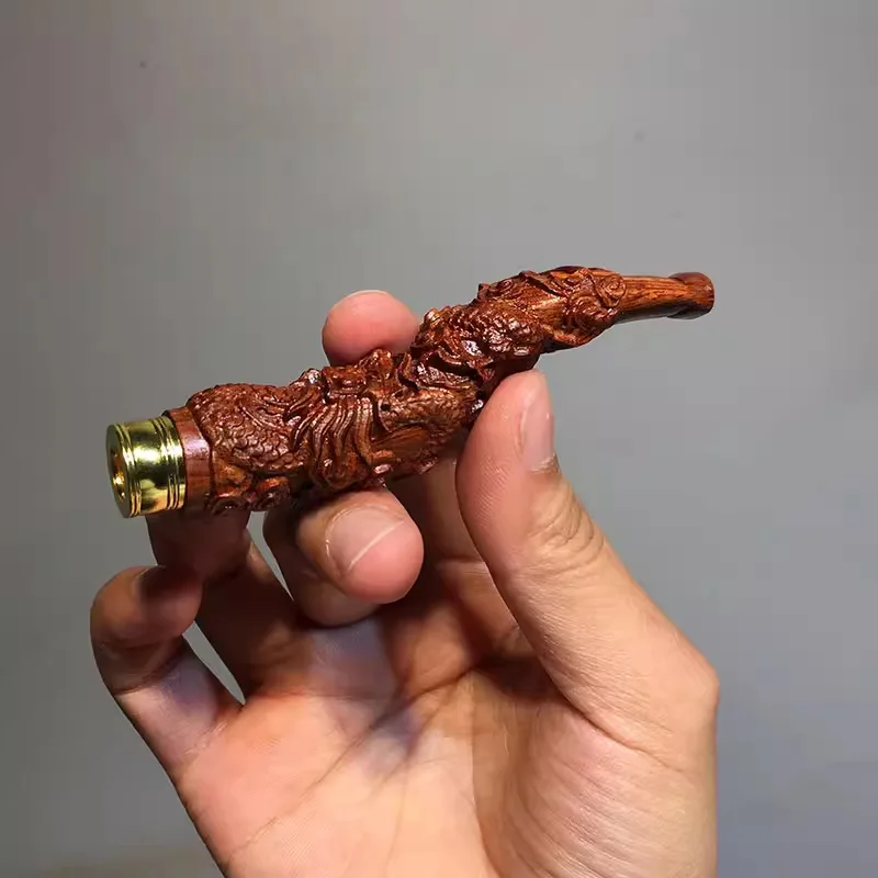 Microfilter Cigarette Cigarette Holder Creative Carving dragons Smoking Holders Reduce Tar Recyclable Tobacco Pipe Men Gifts