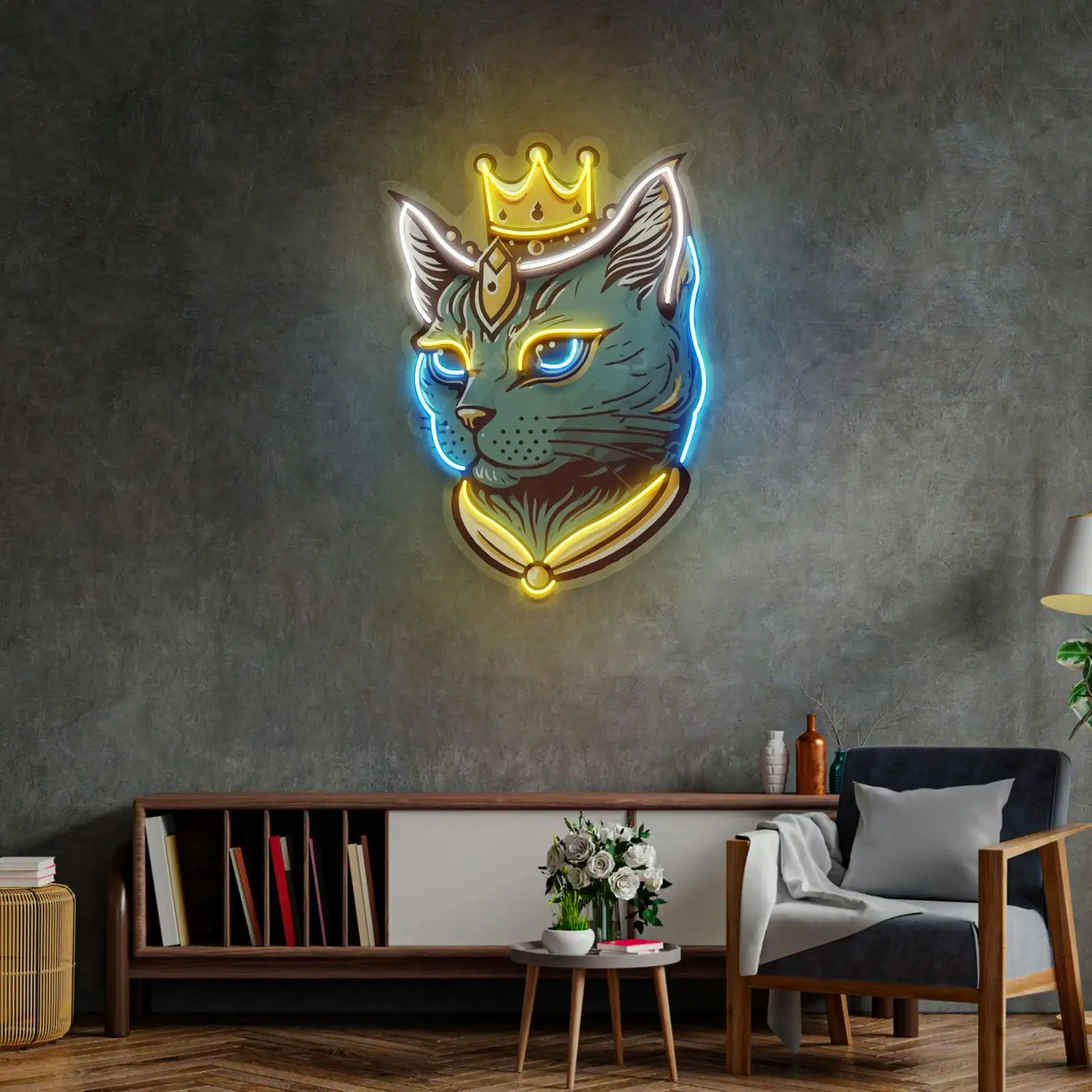 Anime Cat Neon Sign Personalized Birthday Gifts for Kids Bedroom UV Print Neon Animal Pet Store Wall Art Decor Neon Game Room