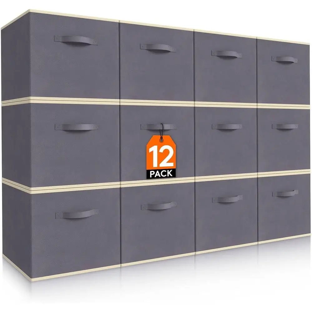 

Складные декоративные тканевые корзины для хранения или органайзеры для дома с ручками или полками, для шкафа, 11 дюймов, B