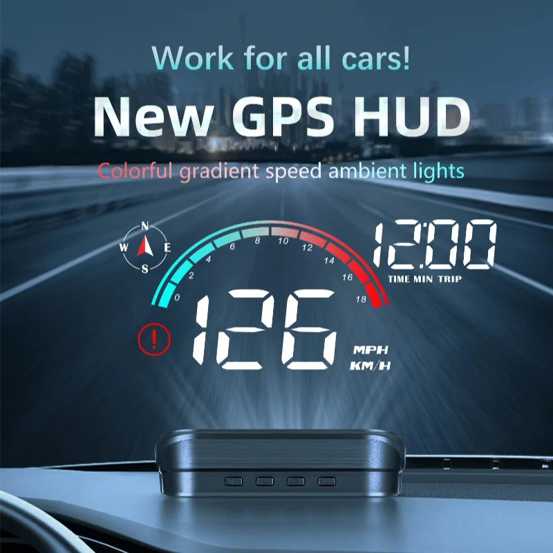 M22 Car HUD Head Up Display Universal Digital GPS Speedometer HD LCD Projection On Glass Windshield Projector for All Cars