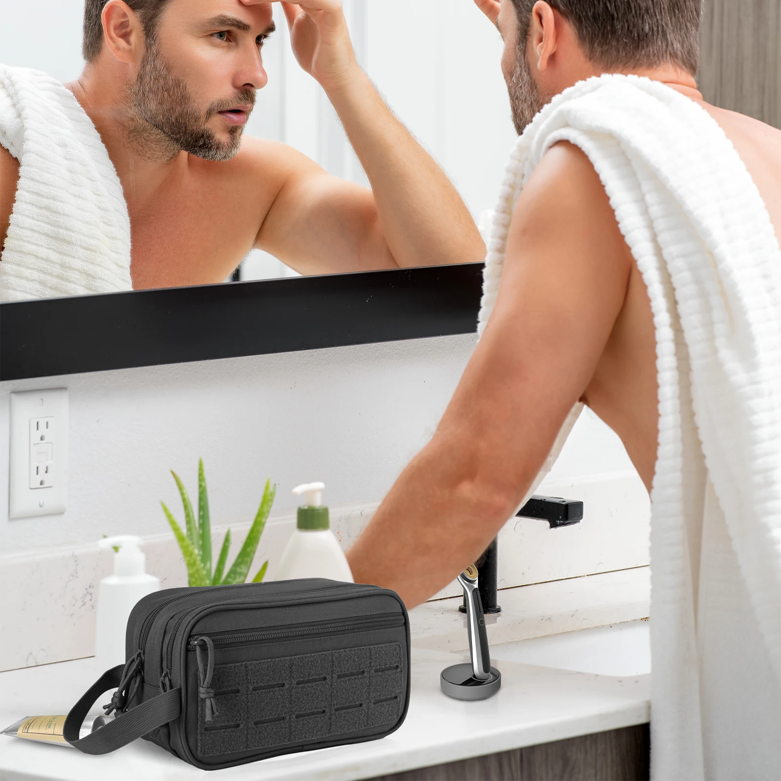 Neceser táctico MOLLE hombre – Bolsa higiene ducha - imagen 4