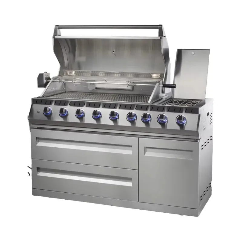 

Modern Luxurious Indoor Gas Grill Stainless Steel Burners Large Outdoor Kitchen BBQ Cooking Equipment for Home Use