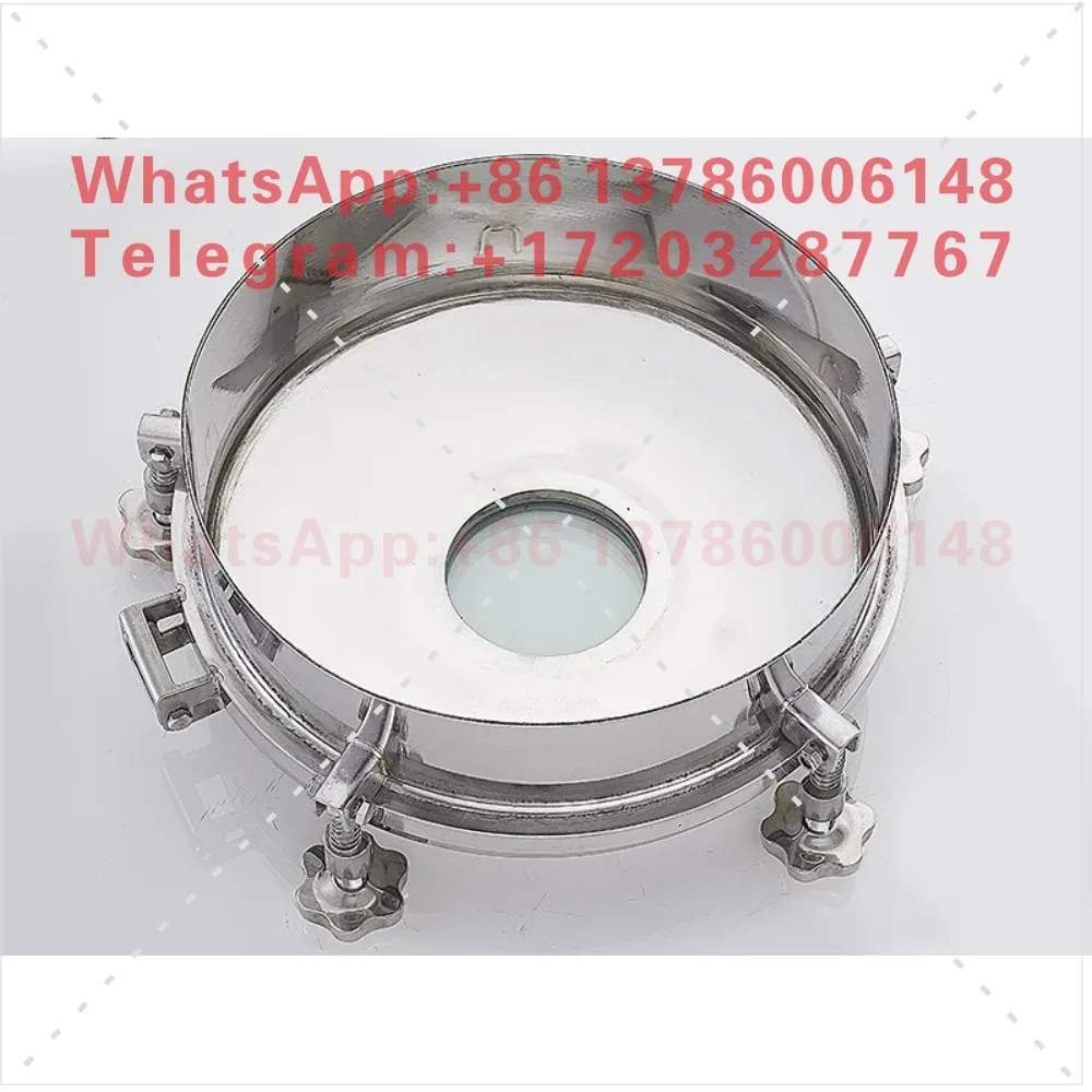 304 stainless steel with sight glass pressure manhole316L round with pressure observation flange manhole cover reactor hand hole