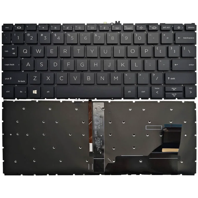 إضاءة خلفية أمريكية باللون الأسود/لا يوجد لوحة مفاتيح بإضاءة خلفية لجهاز HP EliteBook 830 G7 G8 835 G7 G8 735 G7 G8 635 G7 G8