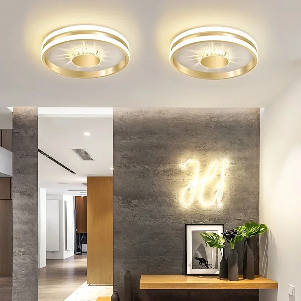 

Modern Aisle LED Ceiling Light For Bedroom Bathroom Corridor Balconie Gold Black Ceiling Lamp Luxurious Indoor Lighting Fixtures