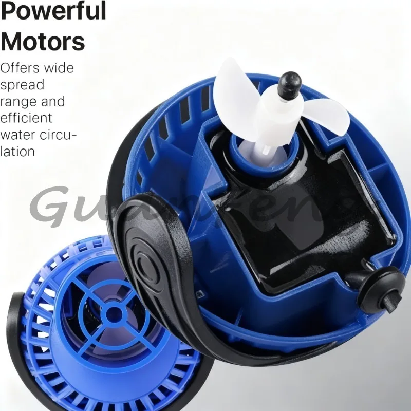 Magnet Suction Aquarium Wave Maker, Submersible Circulation Power Head, Adjustable Flow Rate for Marine Aquarium