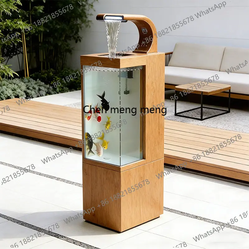 

Tiantan water balcony stainless steel fish pond flower box metal flowing water ornament outdoor terrace courtyard